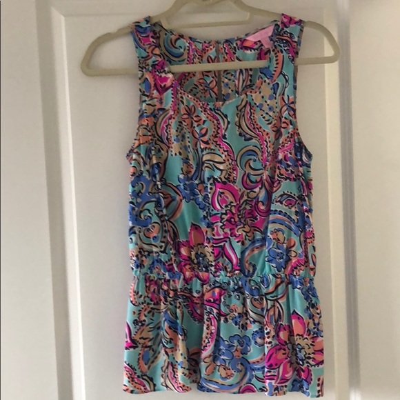 Lilly Pulitzer Cinched Waist Printed Too - Picture 1 of 4